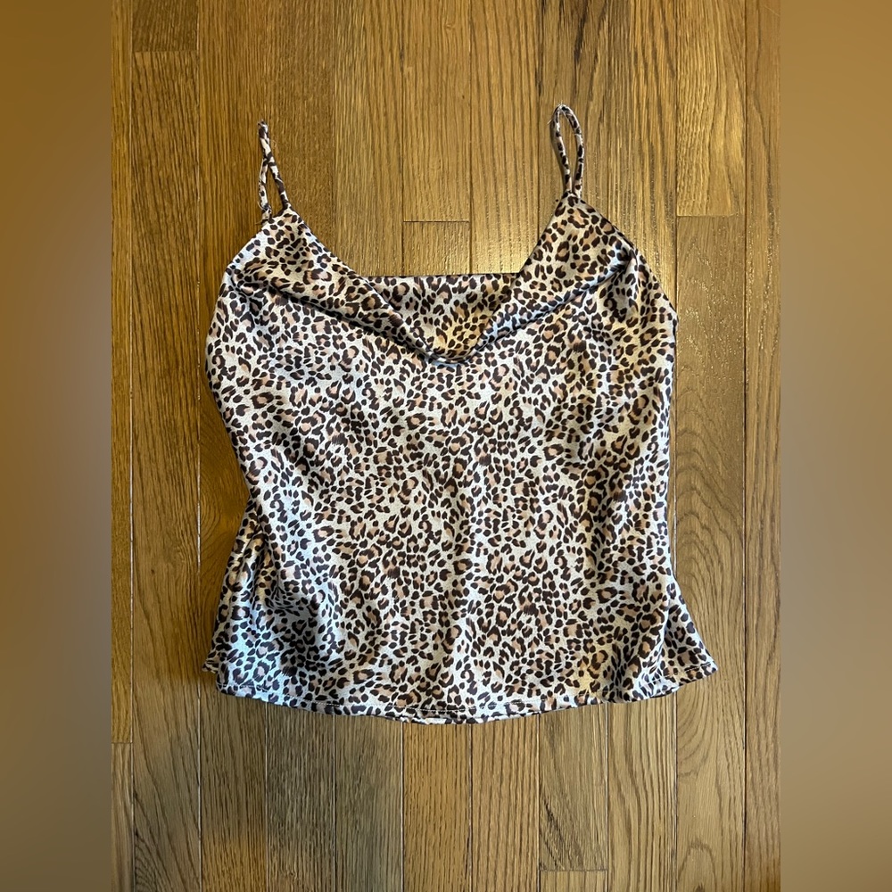 NEW Women’s Cheetah Animal Print Cowl Tank Top - Size Small (AU 8)